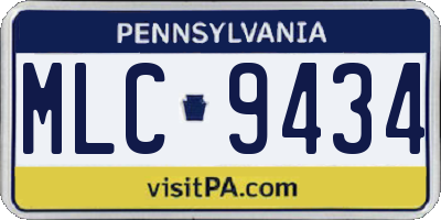 PA license plate MLC9434
