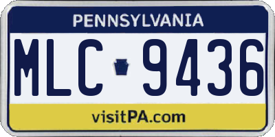 PA license plate MLC9436