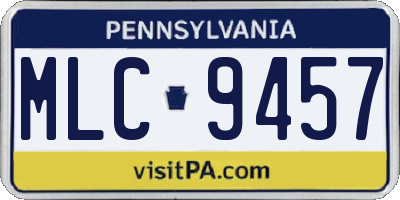 PA license plate MLC9457