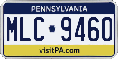 PA license plate MLC9460