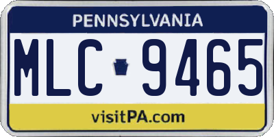 PA license plate MLC9465