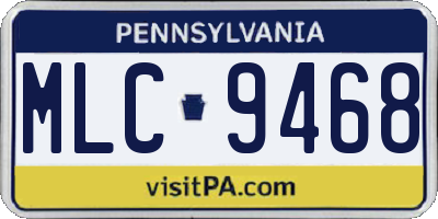 PA license plate MLC9468