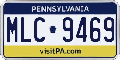 PA license plate MLC9469