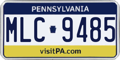 PA license plate MLC9485