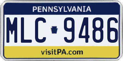 PA license plate MLC9486