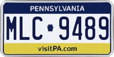 PA license plate MLC9489