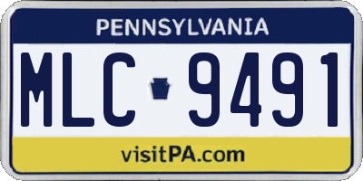 PA license plate MLC9491