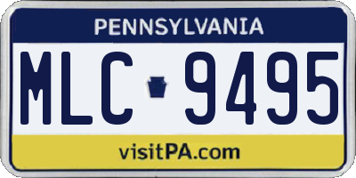 PA license plate MLC9495