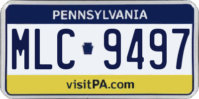 PA license plate MLC9497