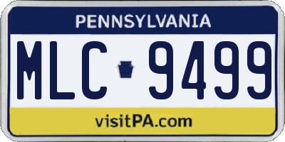 PA license plate MLC9499