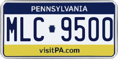 PA license plate MLC9500