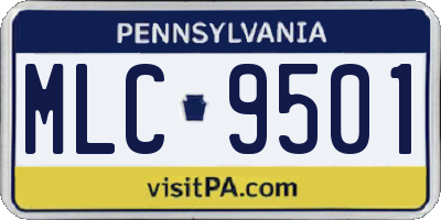 PA license plate MLC9501