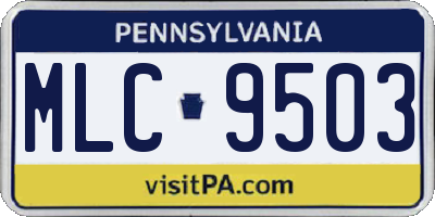 PA license plate MLC9503