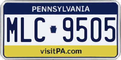 PA license plate MLC9505