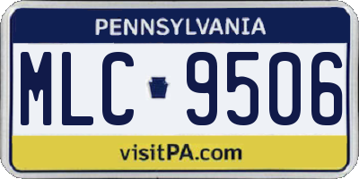 PA license plate MLC9506