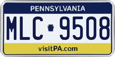 PA license plate MLC9508