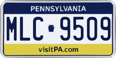 PA license plate MLC9509