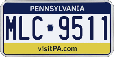 PA license plate MLC9511