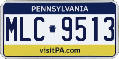 PA license plate MLC9513