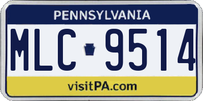 PA license plate MLC9514