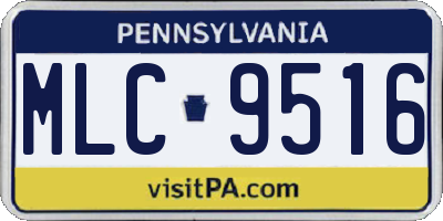 PA license plate MLC9516