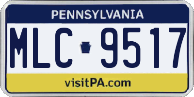 PA license plate MLC9517