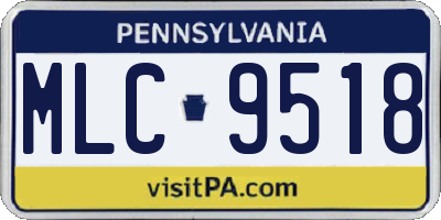 PA license plate MLC9518