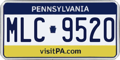 PA license plate MLC9520