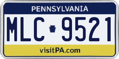 PA license plate MLC9521