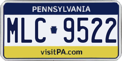 PA license plate MLC9522