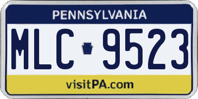 PA license plate MLC9523