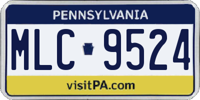 PA license plate MLC9524