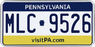 PA license plate MLC9526
