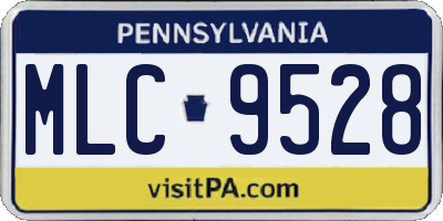 PA license plate MLC9528
