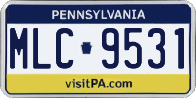 PA license plate MLC9531