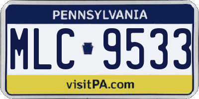 PA license plate MLC9533