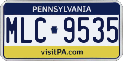 PA license plate MLC9535