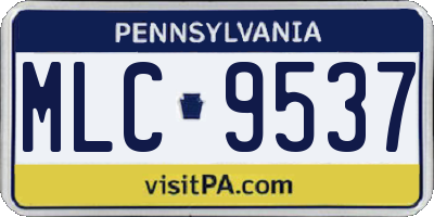 PA license plate MLC9537