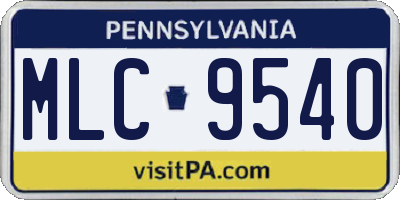 PA license plate MLC9540