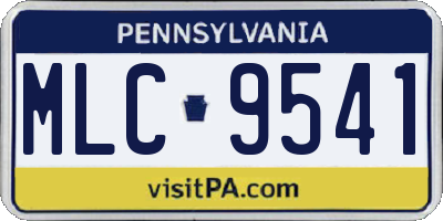 PA license plate MLC9541