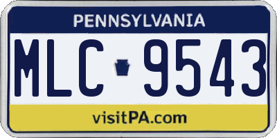 PA license plate MLC9543