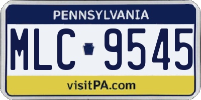 PA license plate MLC9545