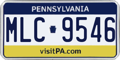 PA license plate MLC9546