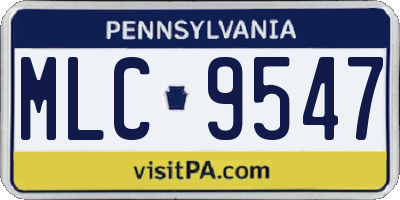 PA license plate MLC9547