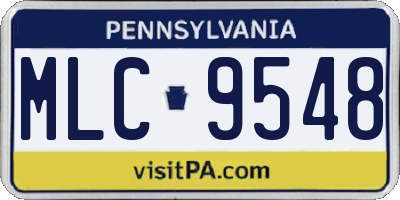 PA license plate MLC9548