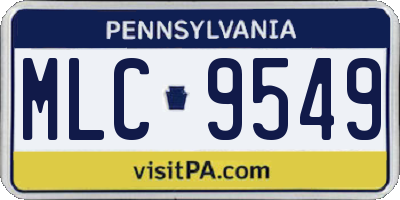PA license plate MLC9549
