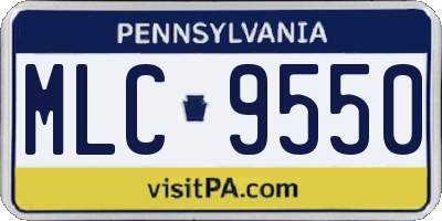 PA license plate MLC9550