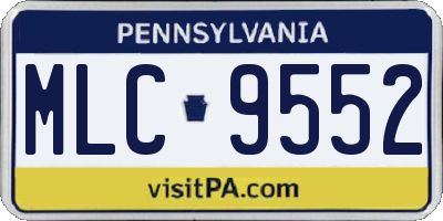 PA license plate MLC9552