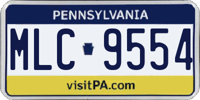 PA license plate MLC9554