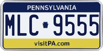 PA license plate MLC9555